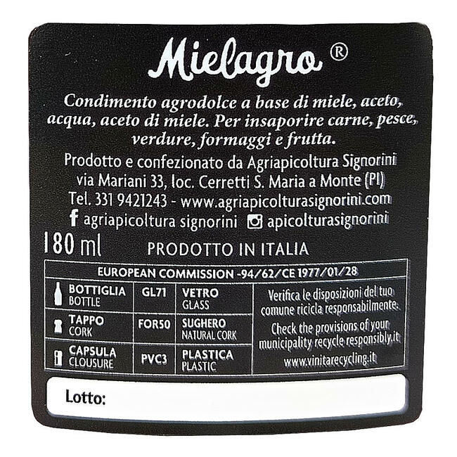 Mielagro - Glassa 180 ml formato PET - Etichetta
